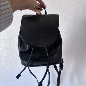 Forever 21 Black Faux Leather Backpack